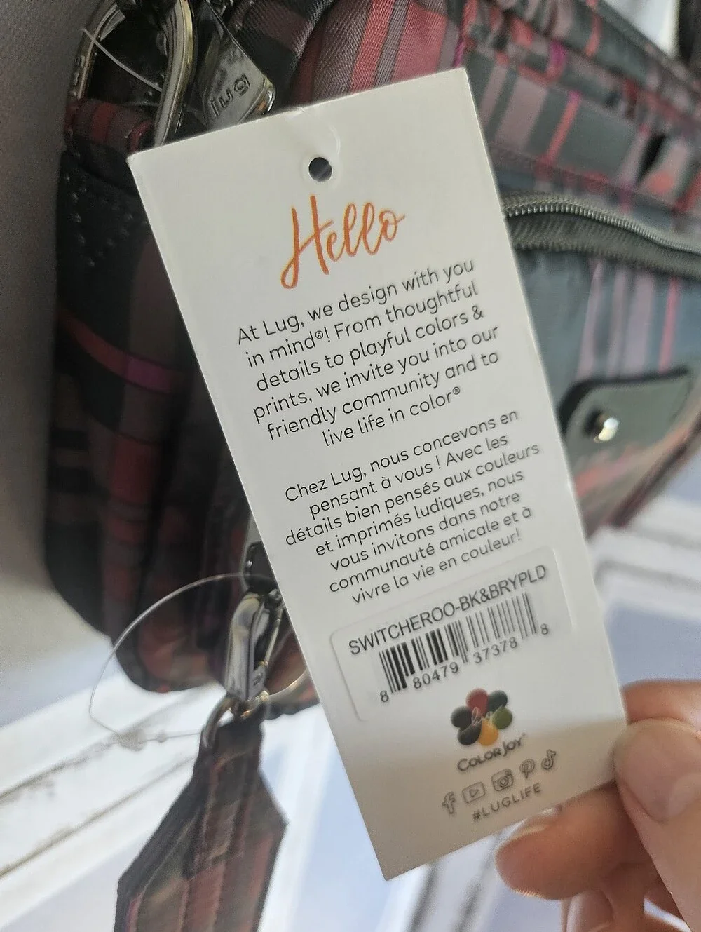 $75 Retail NWT Lug Belt Bag, Sling, & Crossbody Bag In Berry Plaid (HTF!) - Picture 6 of 14